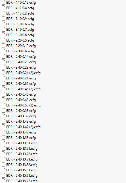 BDR ecfg files